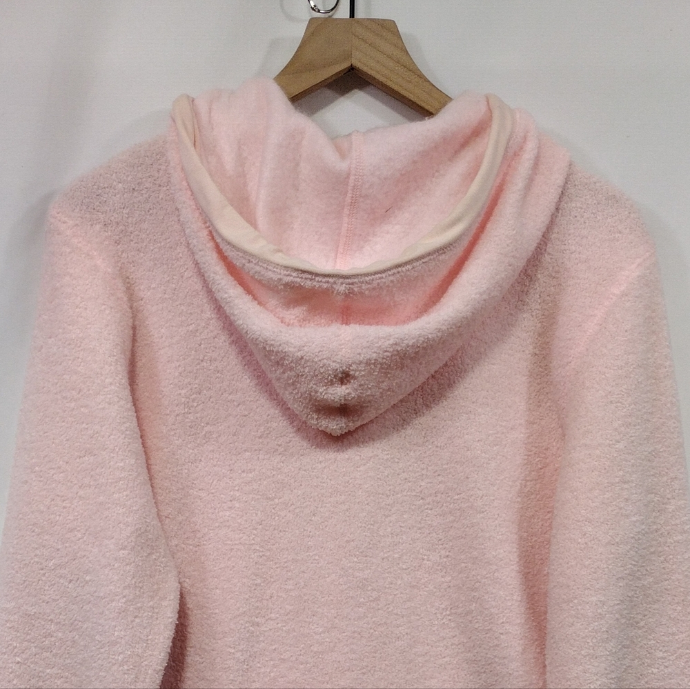 Studio Pink Fuzzy Zip-Up Hoodie Women's M Pink Cozy Comfy Warm Casual Winter - Picture 6 of 8